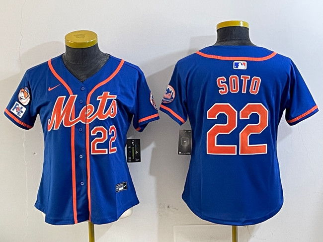 Women's New York Mets #22 Juan Soto Royal 2025 Spring Training Alternate Limited Stitched Baseball Jersey(Run Small)